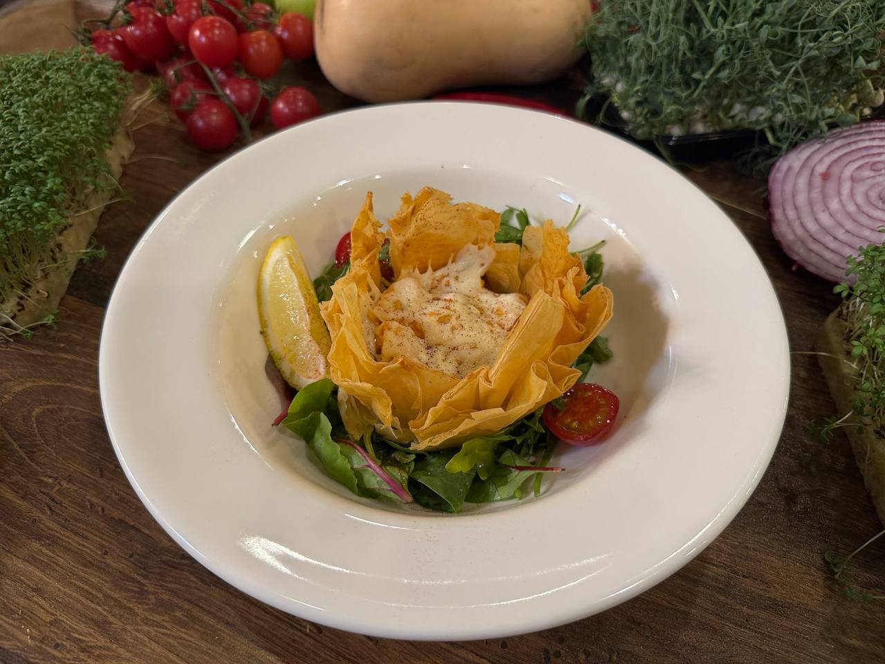 Морепродукты в сливочном соусе