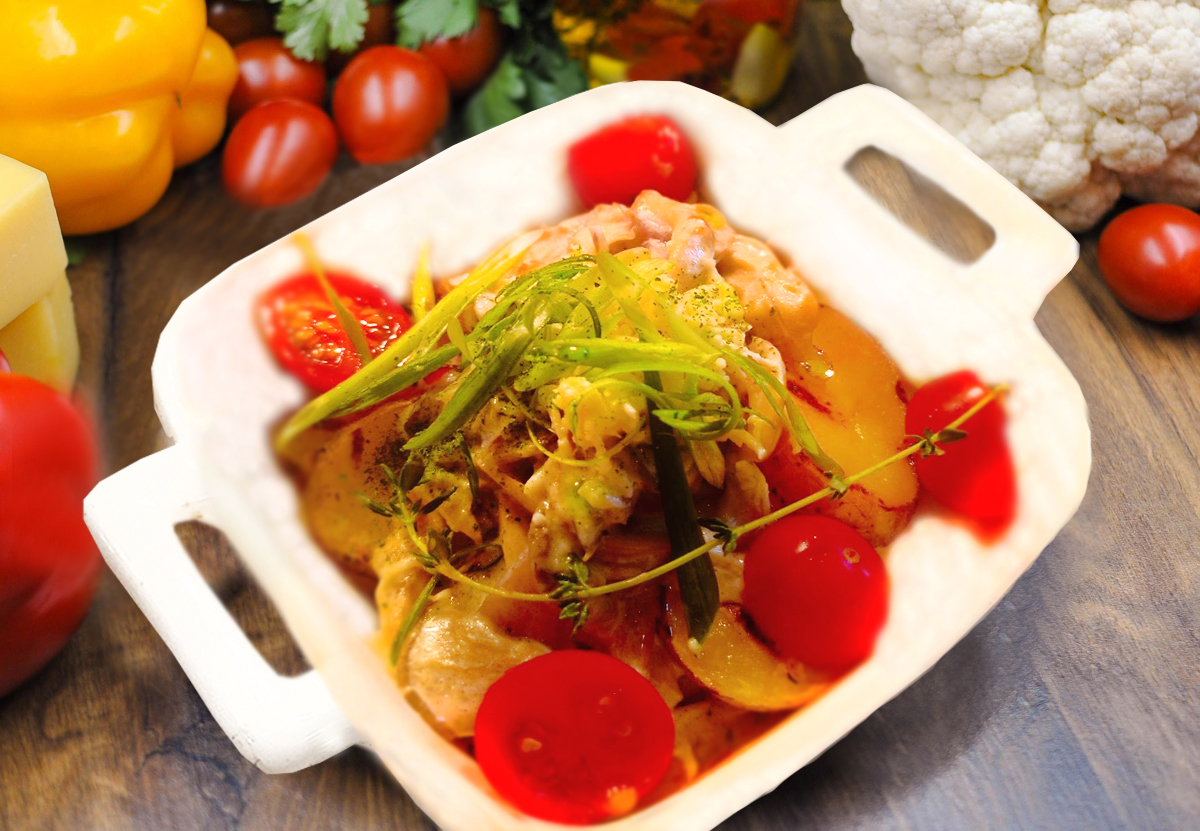 Запеченный картофель с грибами